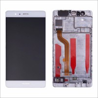 TOUCH SCREEN DISPLAY LCD CON FRAME PER HUAWEI P9 BIANCO WHITE DITIGIZER RICAMBIO