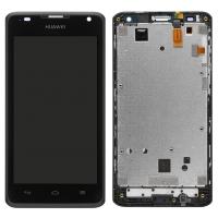 TOUCH SCREEN DISPLAY LCD CON FRAME NERO PER HUAWEI ASCEND Y530 BLACK DIGITIZER