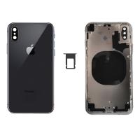 SCOCCA COPRIBATTERIA POSTERIORE BACK COVER VUOTA PER APPLE IPHONE X NERO