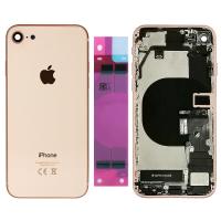 SCOCCA COPRIBATTERIA BACK COVER PER APPLE IPHONE 8 ROSE GOLD COMPLETA DI FLAT