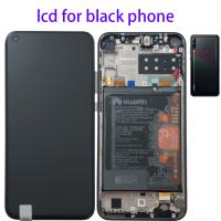 TOUCH SCREEN DISPLAY ORIGINALE SERVICE PACK PER HUAWEI P40 LITE E CON FRAME E BATTERIA NERO