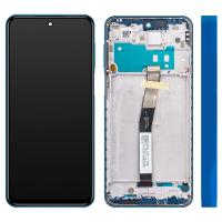 TOUCH SCREEN DISPLAY ORIGINALE SERVICE PACK PER XIAOMI REDMI NOTE 9 PRO / NOTE 9S CON FRAME BLU