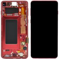 TOUCH SCREEN DISPLAY ORIGINALE PER SAMSUNG GALAXY G973 S10 ROSSO