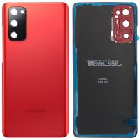 COPRIBATTERIA BACK COVER PER SAMSUNG GALAXY G781 S20 FE 5G CON VETRO FOTOCAMERA ROSSO