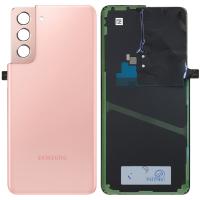 COPRIBATTERIA BACK COVER ORIGINAL PER SAMSUNG GALAXY G991 S21 CON VETRO FOTOCAMERA ROSA