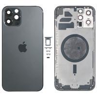 SCOCCA BACK COVER PER APPLE IPHONE 12 PRO MAX NERO