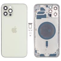 SCOCCA BACK COVER PER APPLE IPHONE 12 PRO MAX SILVER BIANCO