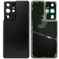 COPRIBATTERIA BACK COVER PER SAMSUNG GALAXY G998 S21 ULTRA CON VETRO FOTOCAMERA NERO