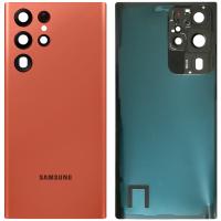 COPRIBATTERIA BACK COVER PER SAMSUNG GALAXY S908 S22 ULTRA CON VETRO FOTOCAMERA ROSSO