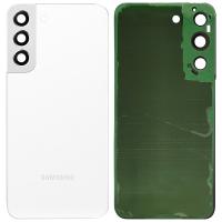 COPRIBATTERIA BACK COVER PER SAMSUNG GALAXY S901 S22 S906 S22 PLUS CON VETRO FOTOCAMERA BIANCO