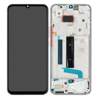 TOUCH SCREEN DISPLAY ORIGINALE SERVICE PACK PER XIAOMI MI 10 LITE 5G M2002J9G, M2002J9S CON FRAME BIANCO