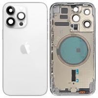 SCOCCA COPRIBATTERIA BACK COVER CON FRAME PER APPLE IPHONE 14 PRO SILVER