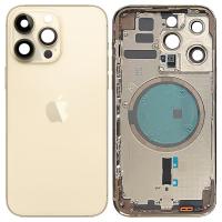 SCOCCA COPRIBATTERIA BACK COVER CON FRAME PER APPLE IPHONE 14 PRO GOLD