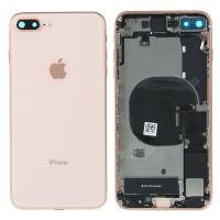 SCOCCA COPRIBATTERIA BACK PER IPHONE 8 PLUS GOLD ORO COMPLETA DI FLAT