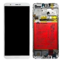 TOUCH SCREEN DISPLAY ORIGINALE PER HUAWEI P SMART BIANCO CON FRAME E BATTERIA SERVICE PACK 02351SVE