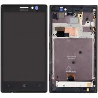 TOUCH SCREEN DISPLAY LCD PER NOKIA LUMIA 925 FRAME DARK GREY DIGITIZER RICAMBIO