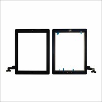 TOUCH SCREEN IPAD 2 NERO TASTO HOME ASSEMBLATO BIADESIVO RICAMBIO APPLE BLACK