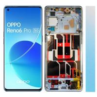 TOUCH SCREEN DISPLAY PER OPPO RENO 6 PRO 5G CON FRAME BLU (SERVICE PACK)