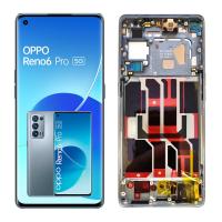 TOUCH SCREEN DISPLAY PER OPPO RENO 6 PRO 5G CON FRAME GREY (SERVICE PACK)