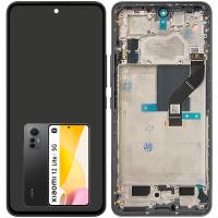 TOUCH SCREEN DISPLAY PER XIAOMI MI 12 LITE 5G CON FRAME NERO (SERVICE PACK)