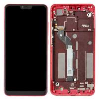 TOUCH SCREEN DISPLAY PER XIAOMI MI 8 LITE CON FRAME ROSSO