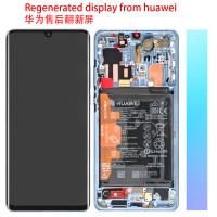 TOUCH SCREEN DISPLAY ORIGINALE PER HUAWEI P30 PRO RIGENERATO SERVICE PACK CON FRAME E BATTERIA BREATHING CRYSTAL