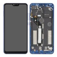 TOUCH SCREEN DISPLAY ORIGINALE SERVICE PACK PER XIAOMI MI 8 LITE CON FRAME BLU