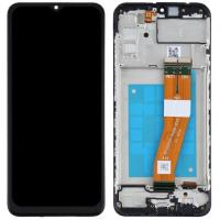 TOUCH SCREEN DISPLAY PER SAMSUNG GALAXY A02S A025G CON FRAME ASSEMBLATO NERO