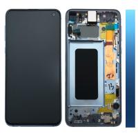 TOUCH SCREEN DISPLAY PER SAMSUNG GALAXY S10E G970F CON FRAME BLU SERVICE PACK