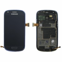 TOUCH SCREEN DISPLAY PER SAMSUNG GALAXY S3 MINI i8190 8200 CON FRAME BLU