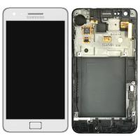 TOUCH SCREEN DISPLAY PER SAMSUNG GALAXY S2 i9100 CON FRAME BIANCO SERVICE PACK