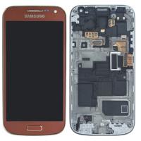 TOUCH SCREEN DISPLAY PER SAMSUNG GALAXY S4 MINI i9195 CON FRAME BROWN ORIGINALE SERVICE PACK