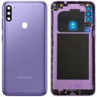 COPRIBATTERIA BACK COVER PER SAMSUNG GALAXY M11 M115 CON VETRO FOTOCAAMERA VIOLA ORIGINALE