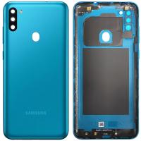 COPRIBATTERIA BACK COVER PER SAMSUNG GALAXY M11 M115 CON VETRO FOTOCAAMERA BLU ORIGINALE