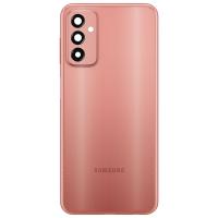 COPRIBATTERIA BACK COVER PER SAMSUNG GALAXY M135 CON VETRO FOTOCAMERA ORANGE ORIGINAL