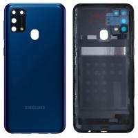 COPRIBATTERIA BACK COVER PER SAMSUNG GALAXY  M31 M315 CON VETRO FOTOCAMERA BLU ORIGINALE