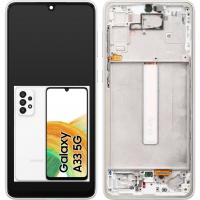 TOUCH SCREEN DISPLAY PER SAMSUNG GALAXY A33 5G A336 OLED CON FRAME BIANCO