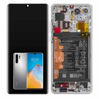 TOUCH SCREEN DISPLAY PER P30 PRO CON FRAME E BATTERIA SILVER SERVICE PACK