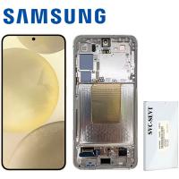 TOUCH SCREEN DISPLAY PER SAMSUNG GALAXY S24 S921 CON FRAME GIALLO SERVICE PACK