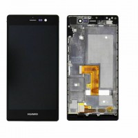 [f217] TOUCH SCREEN DISPLAY LCD PER HUAWEI P7 NERO CON FRAME BLACK RICAMBIO