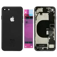 [a418] SCOCCA COPRIBATTERIA BACK PER IPHONE 8 NERO NERA COMPLETA DI FLAT