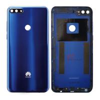 [f730] COPRIBATTERIA SCOCCA PER HUAWEI Y7 2018 BLU BACK COVER