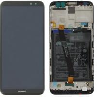 [f632] TOUCH SCREEN DISPLAY NERO PER HUAWEI MATE 10 ORIGINALE CON FRAME E BATTERIA 02351QAH