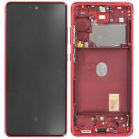 [b1955] TOUCH SCREEN DISPLAY ORIGINALE PER SAMSUNG GALAXY S20 FE G780 ROSSO