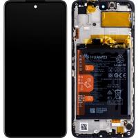 [f1559] TOUCH SCREEN DISPLAY ORIGINALE SERVICE PACK PER HUAWEI P SMART 2021 CON FRAME E BATTERIA NERO