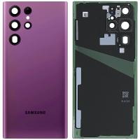 [b4253] COPRIBATTERIA BACK COVER ORIGINAL PER SAMSUNG GALAXY S908 S22 ULTRA CON VETRO FOTOCAMERA VIOLA BURGUNDY