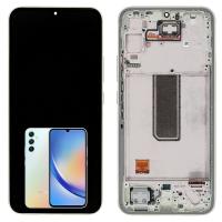 [b2873] TOUCH SCREEN DISPLAY ORIGINALE PER SAMSUNG GALAXY A346 A34 5G CON FRAME SILVER