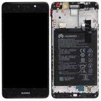 [f1475] TOUCH SCREEN DISPLAY ORIGINALE SERVICE PACK PER HUAWEI Y9 2018 CON FRAME E BATTERIA NERO 02351VFR/02351VFS