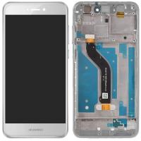 [f336] TOUCH SCREEN DISPLAY BIANCO CON FRAME PER HUAWEI P8 LITE 2017 PRA-LX1 PRA-LA1