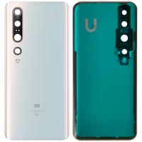 [t968] COPRIBATTERIA BACK COVER PER XIAOMI MI 10 PRO 5G CON VETRO FOTOCAMERA BIANCO